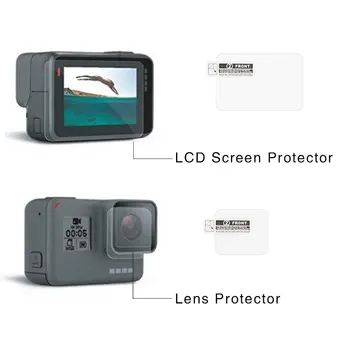 2 KS Ultra-tenké Tvrdené Sklo pre Gopro hero 5 LCD Screen Protector Screen Protector Film objektív Ochranný Kryt Displeja