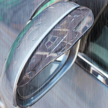 2 ks Univerzálny Flexibilný PVC Auto Príslušenstvo Spätné Zrkadlo Dažďový Tieni Rainproof Späť Zrkadlo Obočie Daždi Kryt Pre škoda opel