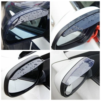 2 ks Univerzálny Flexibilný PVC Auto Príslušenstvo Spätné Zrkadlo Dažďový Tieni Rainproof Späť Zrkadlo Obočie Daždi Kryt Pre škoda opel