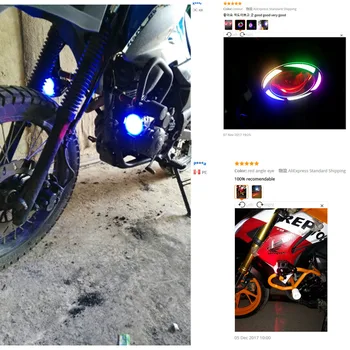 2 ks Univerzálny U7 motocykle led hmlové svetlá predné svetlo 12v 125w 3000lm pozornosti s Angel Eye Lampa na motocykel