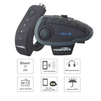 2 ks V8 Motocyklové Prilby Bluetooth Intercom Helmy, Slúchadlá Slúchadlá 5 Jazdcov BT Interphones FM Rádio NFC Diaľkové Ovládanie