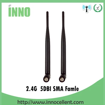 2 ks veľa 2.4 GHz 5dBi Antény WiFi Antény RP-SMA Female Bezdrôtového Smerovača