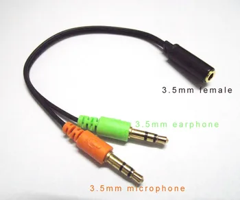 2 ks/veľa 3,5 mm Zlaté Stereo Mini Jack 1 jedna Žena na 2 Male Y Splitter Slúchadlá Slúchadlá Mikrofón Hovoriť Audio Kábel