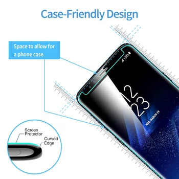 2 KS/VEĽA ESR Screen Protector Samsung Galaxy S9 S9 Plus Tvrdeného Skla 9H 3D Polovica Plné Pokrytie Zakrivené Chránič Sklo Film
