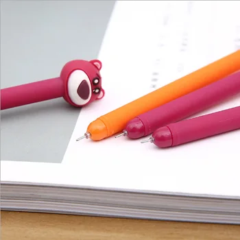 2 ks/veľa Kreslených Tvorivé kawaii Fox a beargel pero čierne gélové pero, kreatívne Neutrálne pero Školského úradu, papiernictvo kreatívny darček