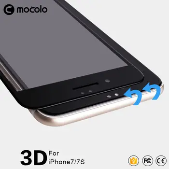 2 ks/veľa Mocolo 3D Zakrivené Premium Sklo pre iPhone 7 3D Screen Protector pre i7 Plus Sklo Film iPhone 6 6s Plus tvrdené sklo