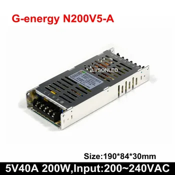 2 ks/veľa najpredávanejšie G-energie, Ultra-tenké N200V5-A 5V 40A 200W Spínanie LED Displej Napájanie 200-240V AC Vstupné Napätie