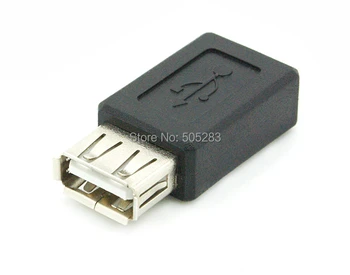 2 ks/veľa Nových USB 2.0 Žena na Mini USB Žena Converter Konektor Samica Žien Adaptér Klasický Jednoduchý Dizajn Black HY014
