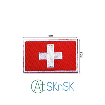 2 ks/veľa Nových vlajka Švajčiarska, vyšívané škvrny odznak dekorácie pre Bunda výšivky patch pre oblečenie oblečenie