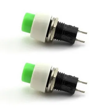 2 Ks/Veľa Nových Zelených Mini 2 pin Kolo Prepnúť Selflocking Power ON/OFF Tlačidlo Prepnúť