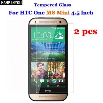 2 Ks/Veľa Pre HTC M8 Mini Tvrdeného Skla 9H 2.5 D Premium Screen Protector Fólia Pre HTC ONE M8 Mini One Mini 2 4.5