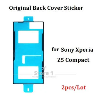 2 ks/Veľa pre Sony Xperia Z5 Kompaktný E5803 E5823 Pôvodné Späť Zadné Sklo Kryt Samolepiace Nálepky Lepiť Ťuknite na položku Nahradenie Časti