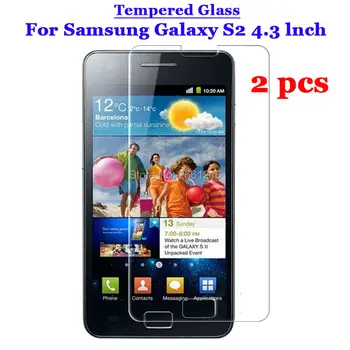 2 Ks/Veľa S2 i9100 Tvrdeného Skla 9H 2.5 D Premium Screen Protector Fólia Pre Samsung Galaxy S2 SII S 2 i9100 4.3
