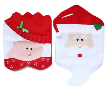 2 ks/veľa Vianočné Stoličky Kryt Santa Claus & Matka Santa Strany zahŕňa Krytiny netkanej textílie veľkoobchod podpora FG407