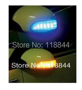 2 KS x 9 LED Auto Auto Bočné Dvere Zrkadlo Svetelný Indikátor smerovku 12V Žltá Modrej Farby Doprava Zadarmo