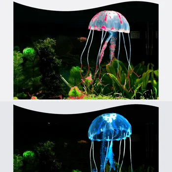 2 ks Žiariaci Efekt Umelých Medúzy akvárium Akváriu Dekorácie Kremíka Želé Rýb Nádrže Malá Ozdoba Ružová+Modrá LXY9