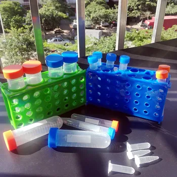 2 kus laboratórny test tube Rack plastové odstredivky rúry Box pre 0,5 ml, 1,5 ml, 10 ml,15ml, 50 ml skúmavky