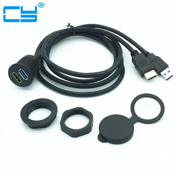 2 m/6 1m/3 ft Dĺžka USB 3.0 Mužov a Žien & HDMI AUX Panel Rozšírenie Flush Mount Pre Auto, Loď a Motocyklov