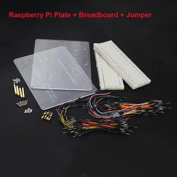 2 Nastavte Raspberry Pi Akryl Experiment Doska + Breadboard Doska + Jumper Drôt, Kábel pre Raspberry Pi 2/3 Doprava Zadarmo