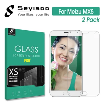 [2 Pack] Pôvodný Seyisoo Tvrdeného Skla Screen Protector Pre Meizu MX5 MX 5 Meizumx5 0,3 mm 2.5 D 9H Premium Ochranný Film