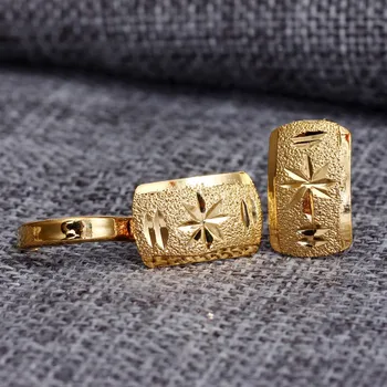 2 páry africkej Etiópii Nové Módne Šperky Geometrické klip Náušnice pre Ženy Zlatý Kríž Náušnice