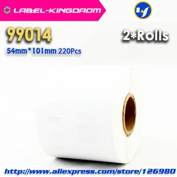 2 Rožky Dymo Kompatibilné 99014 White Label 54 mm*101 mm 220Pcs/Roll Kompatibilný pre LabelWriter 450Turbo Tlačiareň Seiko SLP 440 450
