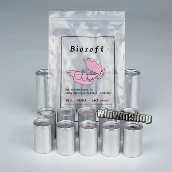 2 Tašky V Zubnom Laboratóriu Materiálov Protézy Flexibilné Akryl Svetlo Ružová Pre Flexibilné Čiastočné Protézy Bez Krvi Streak