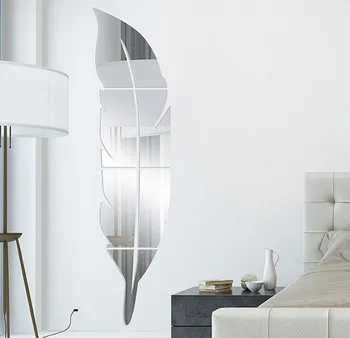 2 Veľkosti Opustiť Vzor Zrkadlo 3D Akrylové Dekorácie na Stenu-Nálepky DIY Umenie Stene Plagát Domova Spálne, Kúpeľňa Wallstick