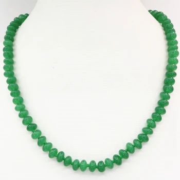 2 štýl 5*8 mm prírodný kameň zelená Malajzia chalcedony jades abacus tvárou korálky choker náhrdelník ženy reťazca 18-palcové B3205