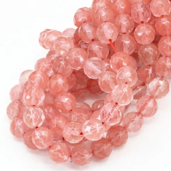 2 štýle pink melón quartz tvárou/kolo crystal 4 6 8 10 12 14 mm voľné dištančné korálky pre ženy šperky čo 15inch B487