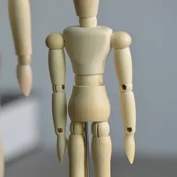 2 štýly 20 cm 30 cm Roztomilé malé drevené bábiky mužského interpreta manikin ručné domáce dekorácie Strane Blockhead Bábkové cartoon bábika