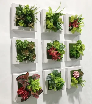 20*20cm Umelé Sukulentných rastlín plastové Paprade zelená tráva photo frame stenu, dekorácie, kvety domova obývacia Izba