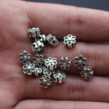 (20 ks/lot) 6,5 mm Charms Kovové Kvety príslušenstvo DIY diely pre šperky robiť