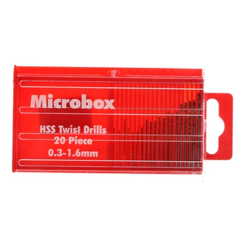 20 ks Mini HSS rýchloreznej Ocele Micro Twist Drill Bit Nastavený 0,3 mm-1,6 mm Náradie Model Plavidlá S Prípade Opravy Dielov
