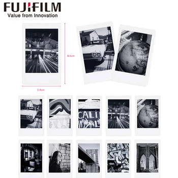20 Listov Fujifilm Fuji Instax Mini Black a white Monochromatický Film pre Instantné Fotoaparát Mini 8 9 70 7s 25 50 90 SP1 foto papiera
