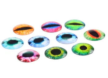 20 mm Zmiešané farby Dračie Oči Kole Sklo Cabochon Šperky Hľadanie Portrét Prívesok Nastavenia 10pcs/veľa
