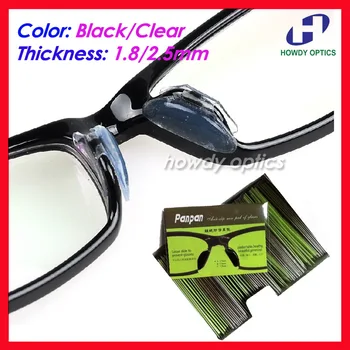 20 párov Acetát Plastové optické Okuliare dioptrické Okuliare Silcone Black Jasné 1.8 mm 2,5 mm Anti Slip Nos Podložky nálepky príslušenstvo