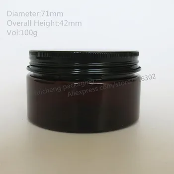 20 x 100 gram Amber Prázdna Plastová nádoba S Vekom make-up Fľaša na Kozmetické Balenia Krém na Ruky Kontajnerov Pleťová maska Pohárov