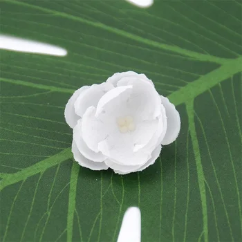 200 ks 5 cm Biele Umelé Ruže Kvet Hlava Pre Svadobné Domáce Dekorácie DIY Corsage Veniec Jeseň Živé Falošné Hodvábu Kvetov