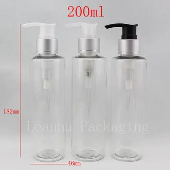200 ml prázdne lotion čerpadla plastové fľaše s hliníkovým dávkovač šampón obaly , priehľadné plastové fľaše pre tekuté mydlo