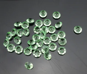 2000pcs 10 mm Svetlo Zelená Akryl Diamond Konfety Tabuľka Scatter Kryštály Svadobné Party Stôl Dekorácie