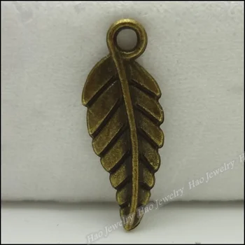 200pcs Kúzlo Vintage Leaf Prívesok Antické bronzové Fit Náramky, Náhrdelník DIY Kovové Šperky Robiť