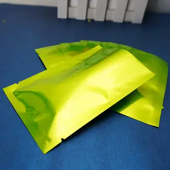 200pcs/lot 10*15 cm Zelená, hliníkové fólie, ploché taška, pleťová maska nepremokavé farebné mylar pokovovanie balenie obyčajný puzdro-prášok tašky