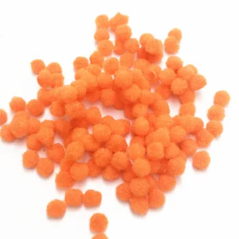 200pcs Oranžovej farby, DIY Remesiel 7MM Kolo Tvarované Pompom Plyšové Lopta Mäkká Našuchorený Pom Pom na Svadobné Dekorácie 006