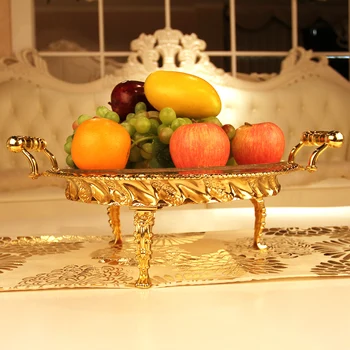 2013 módne vyrezávané compotier kovu, pozlátené luxusné ktv veľké ovocie doska pre domácnosť