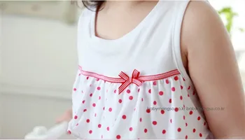 2016 Deti Letné Oblečenie Baby Dievčatá Sady Letných Red Dot Stratifikované Kravatu Tričko bez rukávov T A Červené Nohavice Deti Oblečenie Oblek