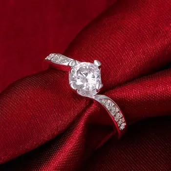 2016 Doprava Zadarmo šperky, strieborné pozlátené Krúžok Jemné Módne Strieborných trblietavých Zirkón prstene pre Ženy Prst Prsteň Najvyššej Kvality SMTR148