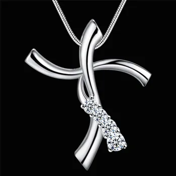 2016 Hot Nový Dizajn silver cross prívesok náhrdelník s AAA zirkón módne zapojenie šperky pre ženy Najvyššej kvality AN128