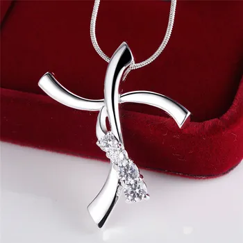 2016 Hot Nový Dizajn silver cross prívesok náhrdelník s AAA zirkón módne zapojenie šperky pre ženy Najvyššej kvality AN128