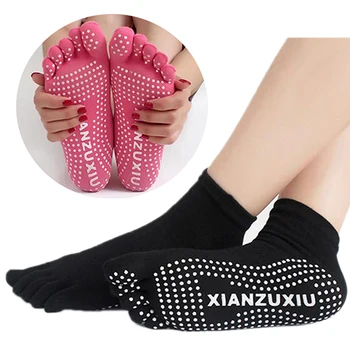 2016 Hot Ženy 5 Prsty Tanečné Cvičenie Non Slip Masáže Fitness Teplé Ponožky 8M8C